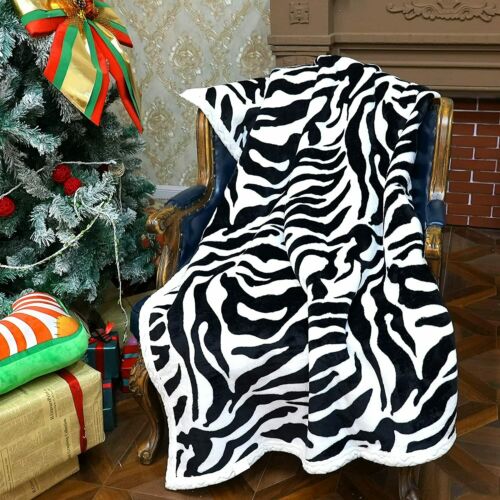 Soft Sherpa Animal Print Blanket 80x60 inches